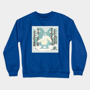 Snowy Yeti on a Happy Stroll Crewneck Sweatshirt